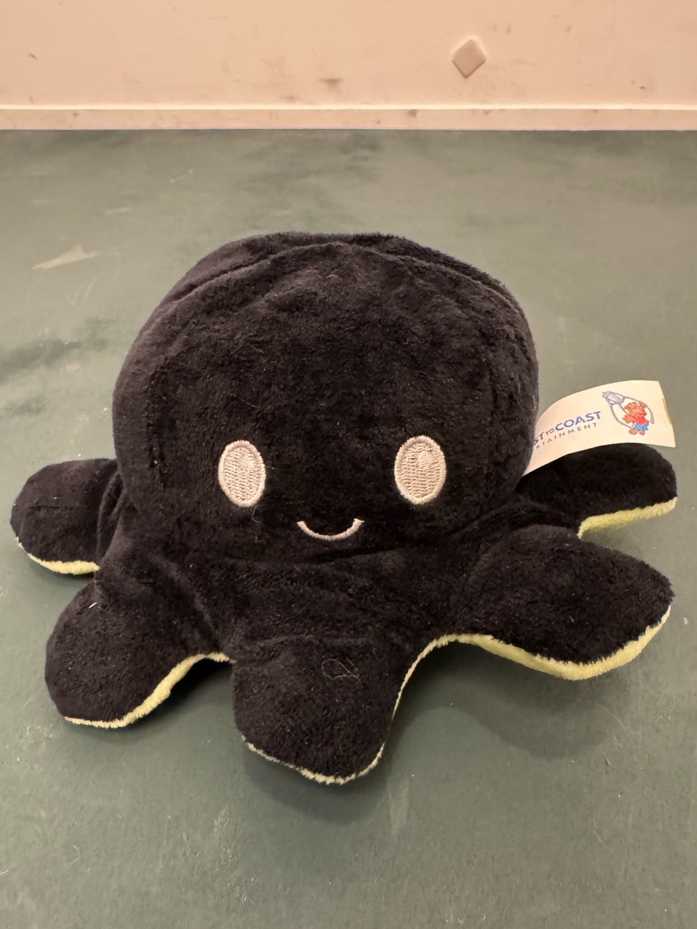 TeeTurtle Reversible Octopus Happy Black Octopus and Mad Green Octopus